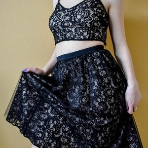 Semi formal two piece lace dress